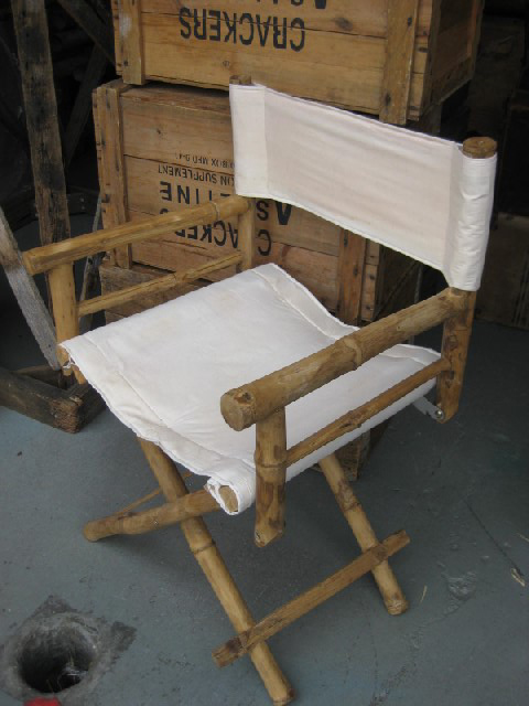 CHAIR, Folding Director - Bamboo & Canvas